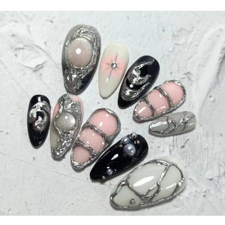 Nailbox thiết kế tráng gương hồng đen siêu ngầu 109