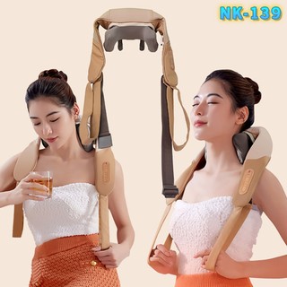 Máy massage, xoa bóp cổ vai gáy Nikio NK-139, Pin sạc tiện lợi, có đai đeo, túi xách