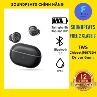 Tai nghe Bluetooth Soundpeats Free 2 Classic chính hãng bảo hành 12 tháng