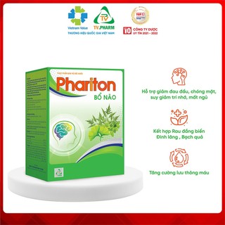 TPBVSK Phariton Bổ Não - Hỗ trợ giảm đau đầu, chóng mặt, suy giảm trí nhớ, mất ngủ (30 viên)