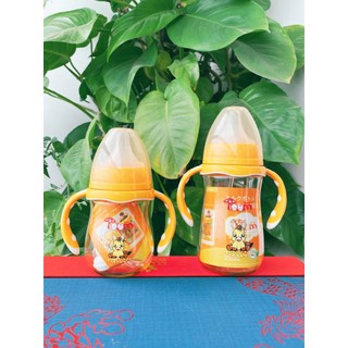 Bình sữa toom ppsu 260ml và 180ml cổ rộng có tay cầm cho bé, kèm van chống sặc, chất liệu an toàn