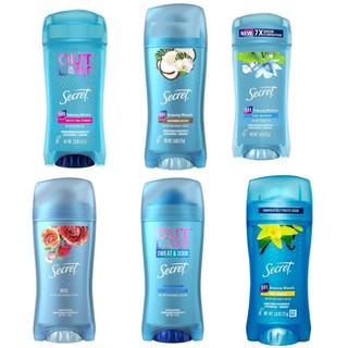 Lăn sáp khử mùi nữ Secret Invisible Solid 48h Antiperspirant and Deodorant 73g-Delicate Rose/Cozy Vanilla/Cool Waterlily