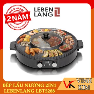  Nồi lẩu nướng Lebenlang LBT5288 bếp nướng tích hợp nồi lẩu 2 ngăn tiện dụng bảo hành 24 tháng 