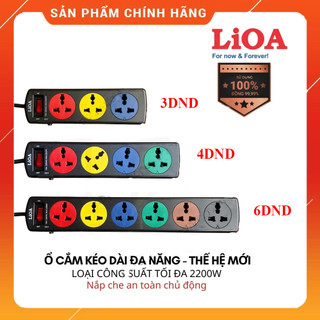 Ổ cắm điện lioa đa năng kéo dài chính hãng thế hệ mới 3 lỗ, 4 lỗ, 6 lỗ dây dài 3m/5m - lioavietnam