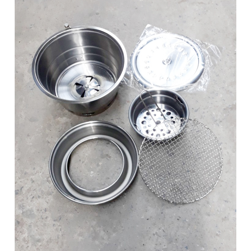 Bếp nướng than hoa không khói âm bàn hút dương