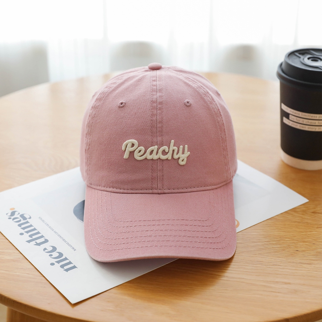 Mũ lưỡi trai nam nữ thêu chữ Peachy form cứng, nón lưỡi trai kiểu dáng basic đi học đi chơi siêu xinh dành cho nam nữ