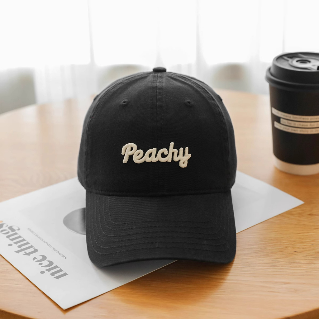 Mũ lưỡi trai nam nữ thêu chữ Peachy form cứng, nón lưỡi trai kiểu dáng basic đi học đi chơi siêu xinh dành cho nam nữ