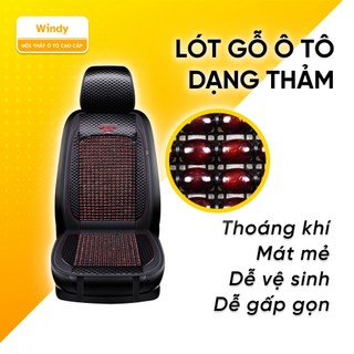 Thảm Lót Ghế Xe Ô Tô Massage Hạt Gỗ - Lót Ghế Xe Hơi Êm Ái Thoáng Mát Chống Nóng Chống Trượt