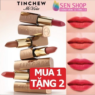 Son thỏi Tinchew son hàn quốc chính hãng son lì không trôi chất kem lì mềm mịn dưỡng môi giúp ngăn ggừa thâm môi - 3.5g