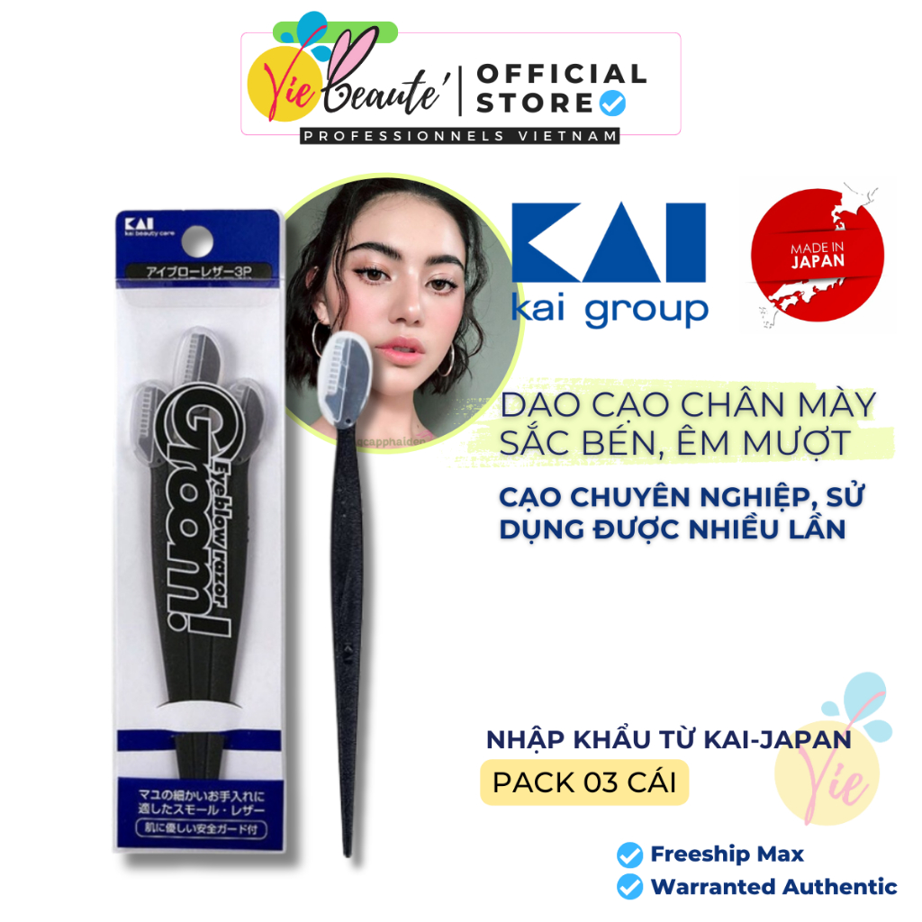 Dao Cạo Lông Mày Kai Groom! Eyebrow Razor