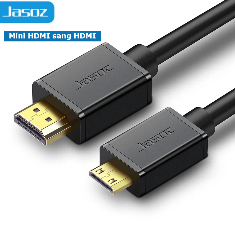 Cáp Mini HDMI sang HDMI 4K/ 60Hz Jasoz, Mini HDMI to HDMI, dây cáp âm thanh cho Camera, màn hình, máy chiếu, Tivi