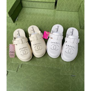 Sục GCC khoá chaneel Nữ, Giày Sục GGC Đế Độn Tăng Chiều Cao Hàng C.Cấp Mẫu Mới 2024