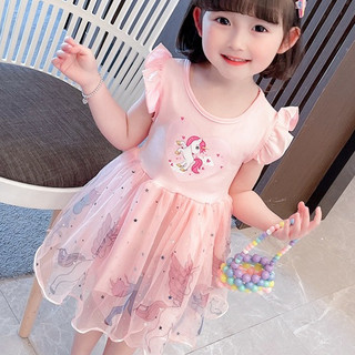 (2-6 tuổi hàng QCCC) Váy đầm xòe Pony hồng phối ren 2 lớp đáng yêu 0-6 tuổi