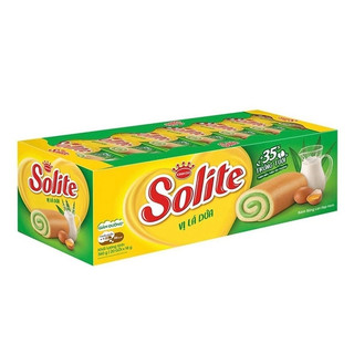 Bánh Bông Lan Cuộn Kem Solite Vị Lá Dứa (Hộp 18 gói)
