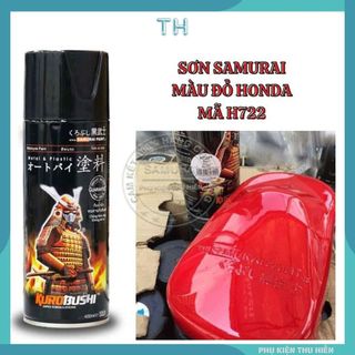 Sơn Xịt Samurai chuyên dùng cho xe máy màu đỏ H722 *chống cháy, chống rạn nứt, vòi xịt chống chảy