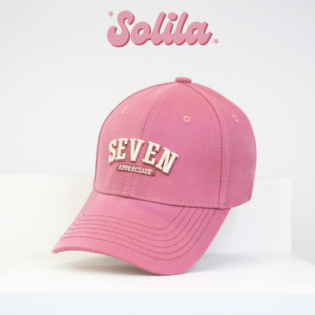 Mũ lưỡi trai nam nữ thêu chữ SEVEN form cứng, nón lưỡi trai unisex thêu nổi kiểu dáng mới dễ phối đồ đi chơi đi học