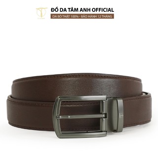 Thắt lưng nam mặt khoá xỏ kim trẻ trung TÂM ANH, dây lưng  nam da bò thật cao cấp bền đẹp tiện dụng D480-1328G