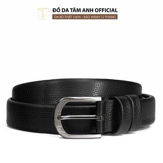 Thắt lưng nam mặt khoá xỏ kim trẻ trung TÂM ANH, dây lưng nam da bò thật cao cấp bền đẹp tiện dụng D310-202420