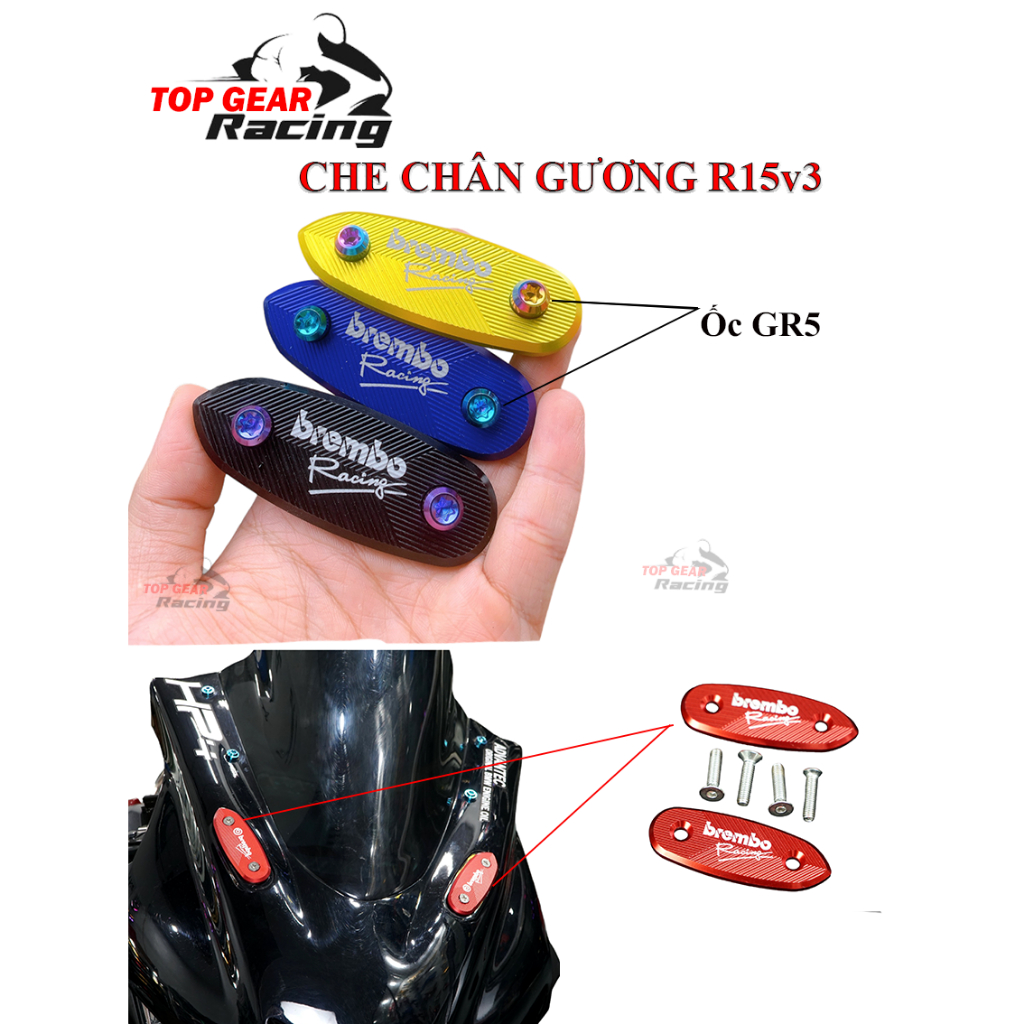 1 Đôi Che Chân Gương R15v3 R15v4 R15M R3 mới Có Ốc Bắt Titan Gr5 <TOPGEAR>