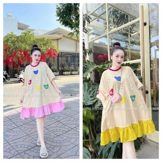 Yt30 váy babydoll phông suông phối chân voan