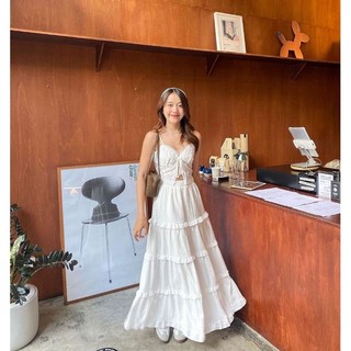Chân váy hoa dáng MiDi 4LClover họa tiết