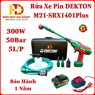 (Hoả Tốc HCM) Máy rửa xe pin DEKTON M21-SRX1401PLUS.21V 300W.Áp Lực Cao 50Bar Cực Mạnh.Bảo Hành 1 Năm