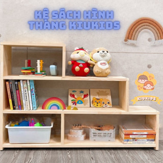 Kệ Sách Bậc Thang Gỗ cho trẻ em KiuKids cao cấp
