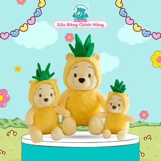 Gấu pooh áo dứa dễ thương, gấu bông pooh mềm mịn cao cấp