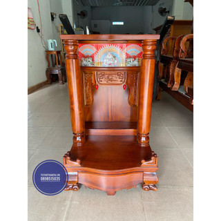 Bàn thờ thần tài có hộp đèn cột tròn trơn 60 x 60 x 98cm