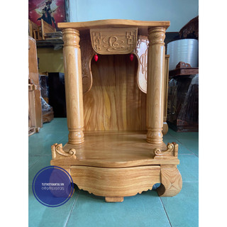 Bàn thờ thần tài mẫu phúc lộc thọ cột tròn trơn 60 x 60 x 88cm - gỗ gõ đỏ