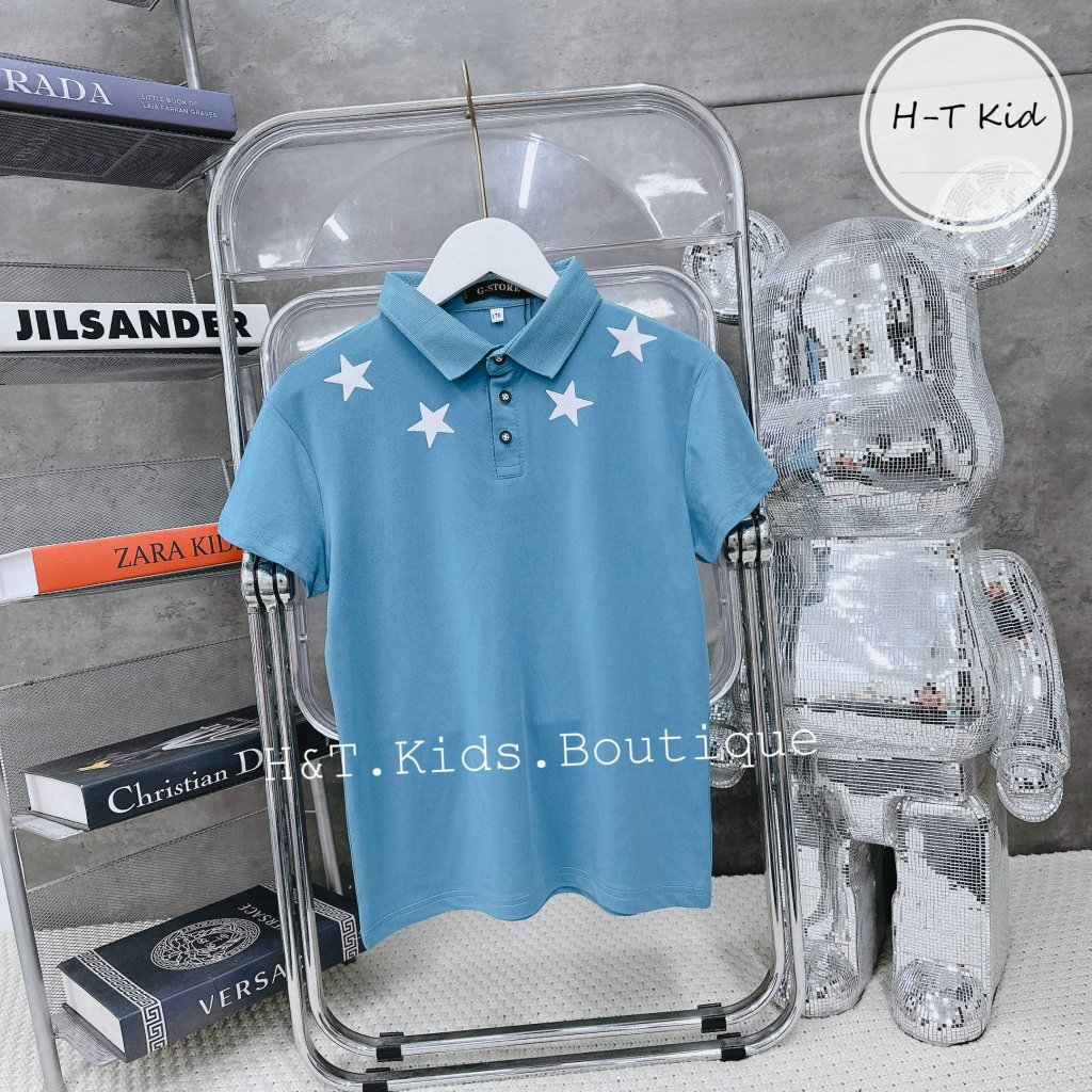 Áo polo bé trai size đại hàn quốc cao cấp 18-40kg, áo phông có cổ bé trai đi học đi chơi