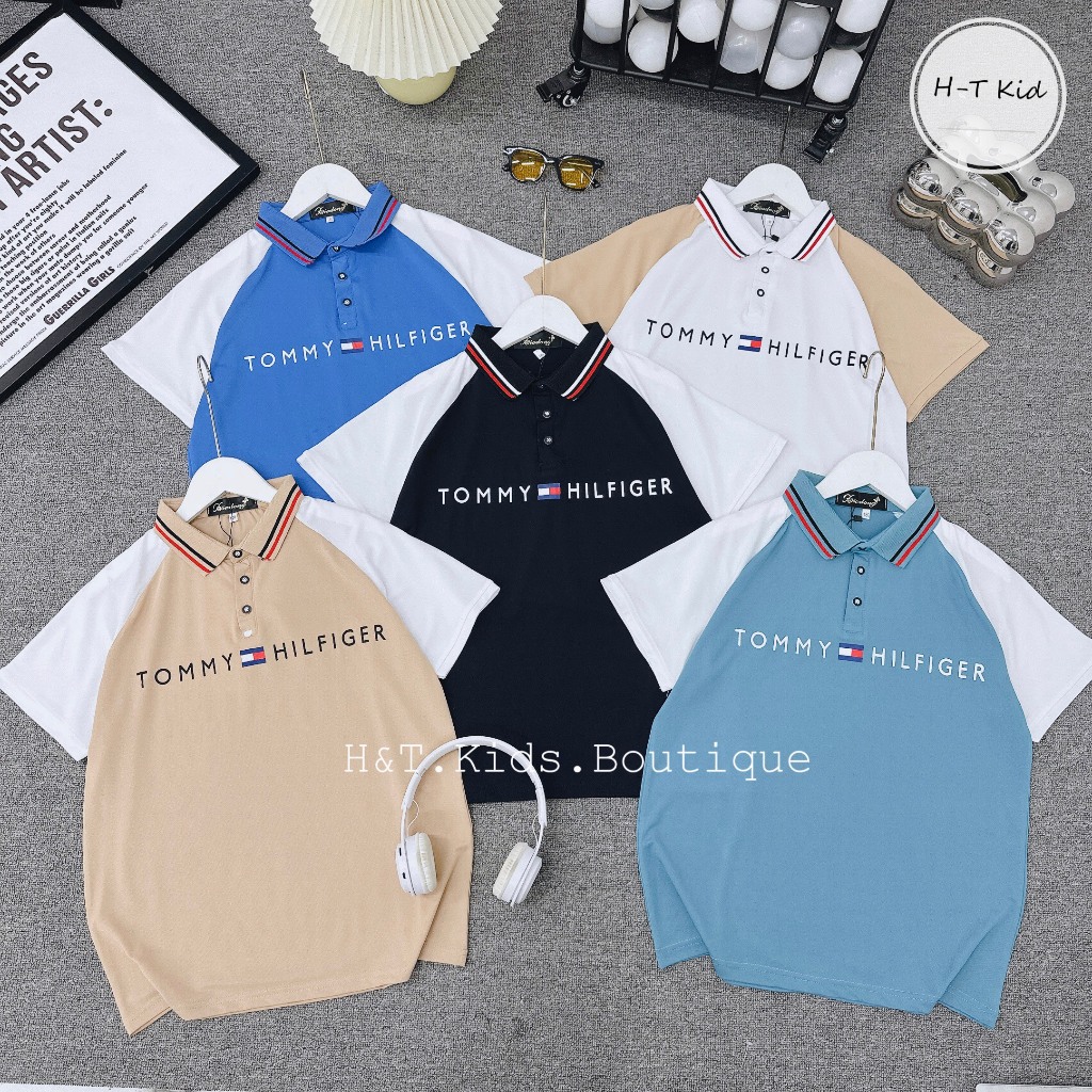 Áo polo bé trai size đại hàn quốc cao cấp 18-40kg, áo phông có cổ bé trai đi học đi chơi