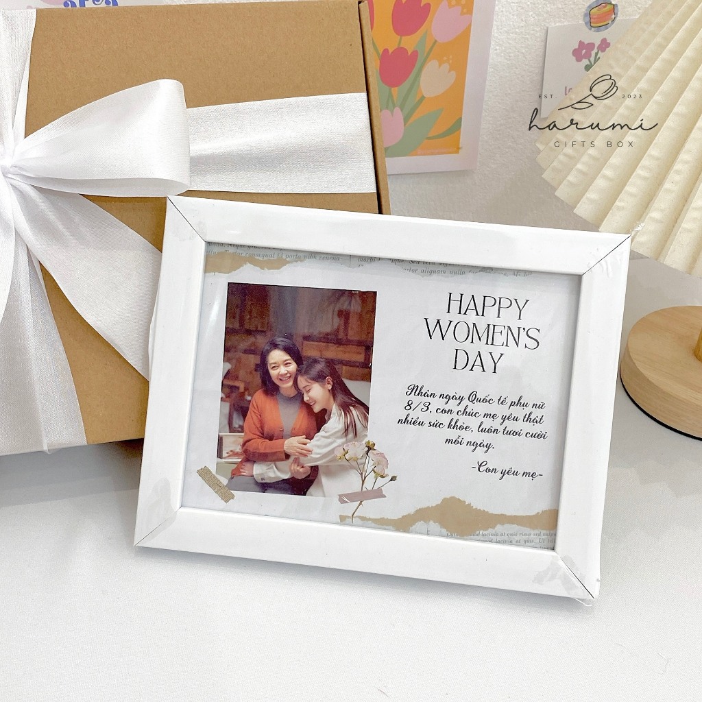 Set quà 8/3, quà 20/10 tặng mẹ, quà sinh nhật tặng mẹ ý nghĩa, khung ảnh thiết kế dịp 8/3, 20/10 Har