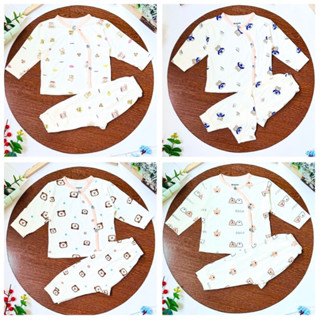 Bộ dài tay thun lạnh peptit cho bé sơ sinh Quần áo bé trai bé gái Minkymom