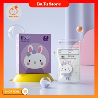 Túi trữ sữa Kichilachi size 100ml - 250ml cảm biến nhiệt độ, có khóa zip