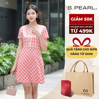 Đầm xòe cổ vuông SPEARL thiết kế trẻ trung năng động - 23DW1B58018