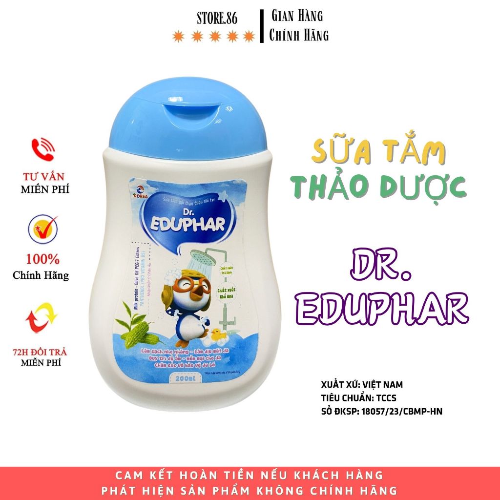 Sữa tắm gội thảo dược nhi TW Dr.EDUPHAR chính hãng là dòng sản phẩm thuần