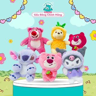 Móc khóa gấu bông lotso, gấu bông stitch tím, gấu bông kuromi 15cm - gấu bông online cao cấp