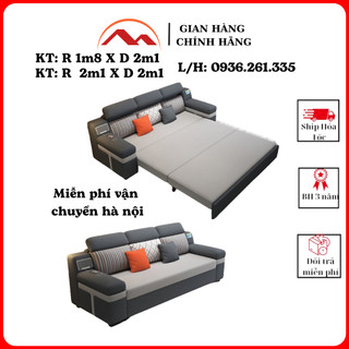 Giường sofa gấp gọn có loa kết nối không dây nghe nhạc,Sofa giường thông minh kèm cổng xạc USB hiện đại,KT 2m1x1m9