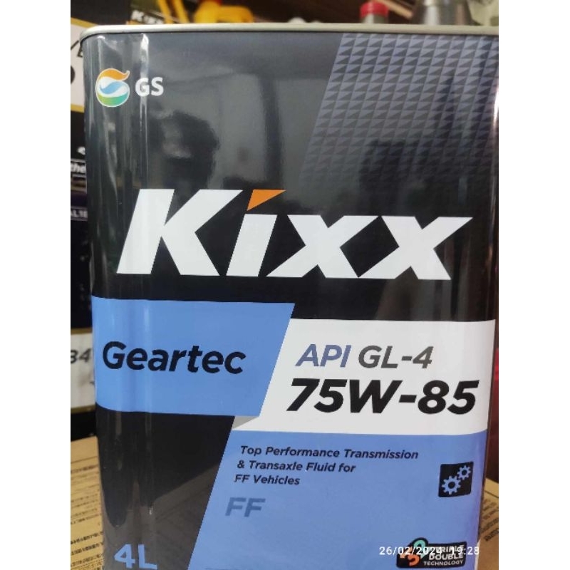 Nhớt hộp số cho xe số sàn Kixx Geartec API GL-4 75W85- 4L