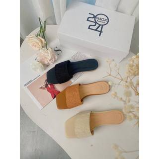 DÉP NAGASHOES MŨI VUÔNG QUAI NGANG VẢI BỐ 1P NAD77