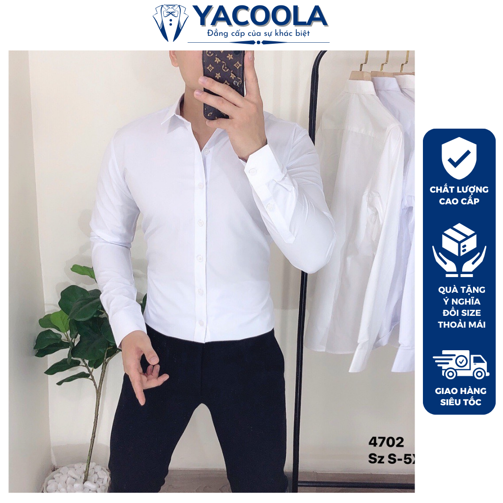 Áo sơ mi nam dài tay vải sợi tre chống nhăn thời trang công sở Yacoola YH4-4702 Áo sơ mi nam cao cấp