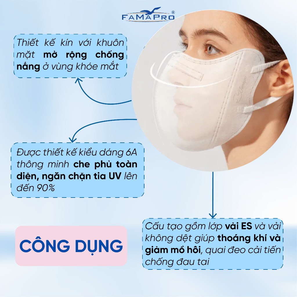 [COMBO 100 CHIẾC] Khẩu trang 4 lớp Famapro 6A Mask chống nắng tối ưu, nhẹ nhàng hương Bưởi