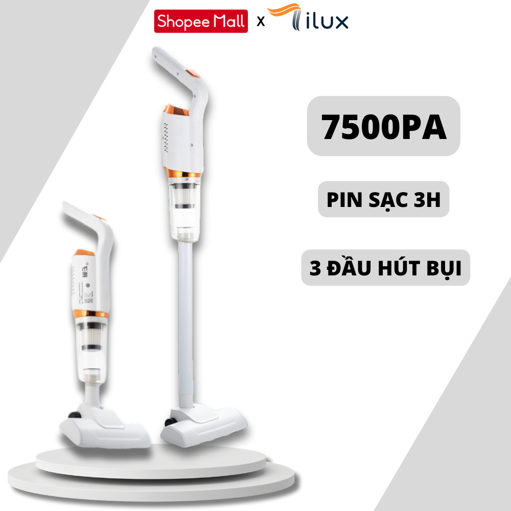Máy Hút Bụi Không Dây TILUX Lực Hút 7500PA Đi Kèm 3 Đầu Hút Pin Sạc 3 Giờ Gọn Nhẹ Tiện Lợi