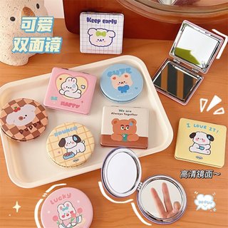 Gương Trang Điểm Cầm Tay 2 Mặt Với Nhiều Họa Tiết Hoạt Hình Đáng Yêu