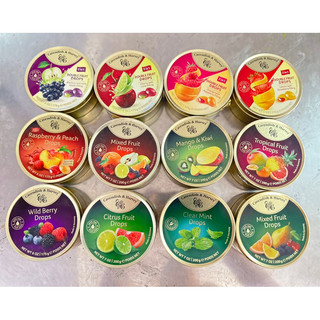 Kẹo trái cây Đức hộp thiếc tròn 175g/200g