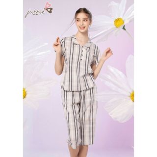 Bộ lửng cổ sơ mi xẻ trụ 3 nút mặc nhà Jubbie 32455