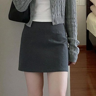 Chân váy chữ a sanjoli công sở nữ ôm body lưng cao dáng ngắn xòe màu trắng đen ulzzang đẹp cv002
