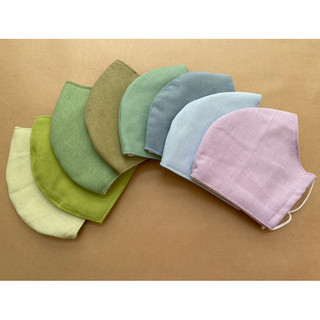 Khẩu trang vải linen lót xô muslin màu pastel cho người lớn và em bé by From June
