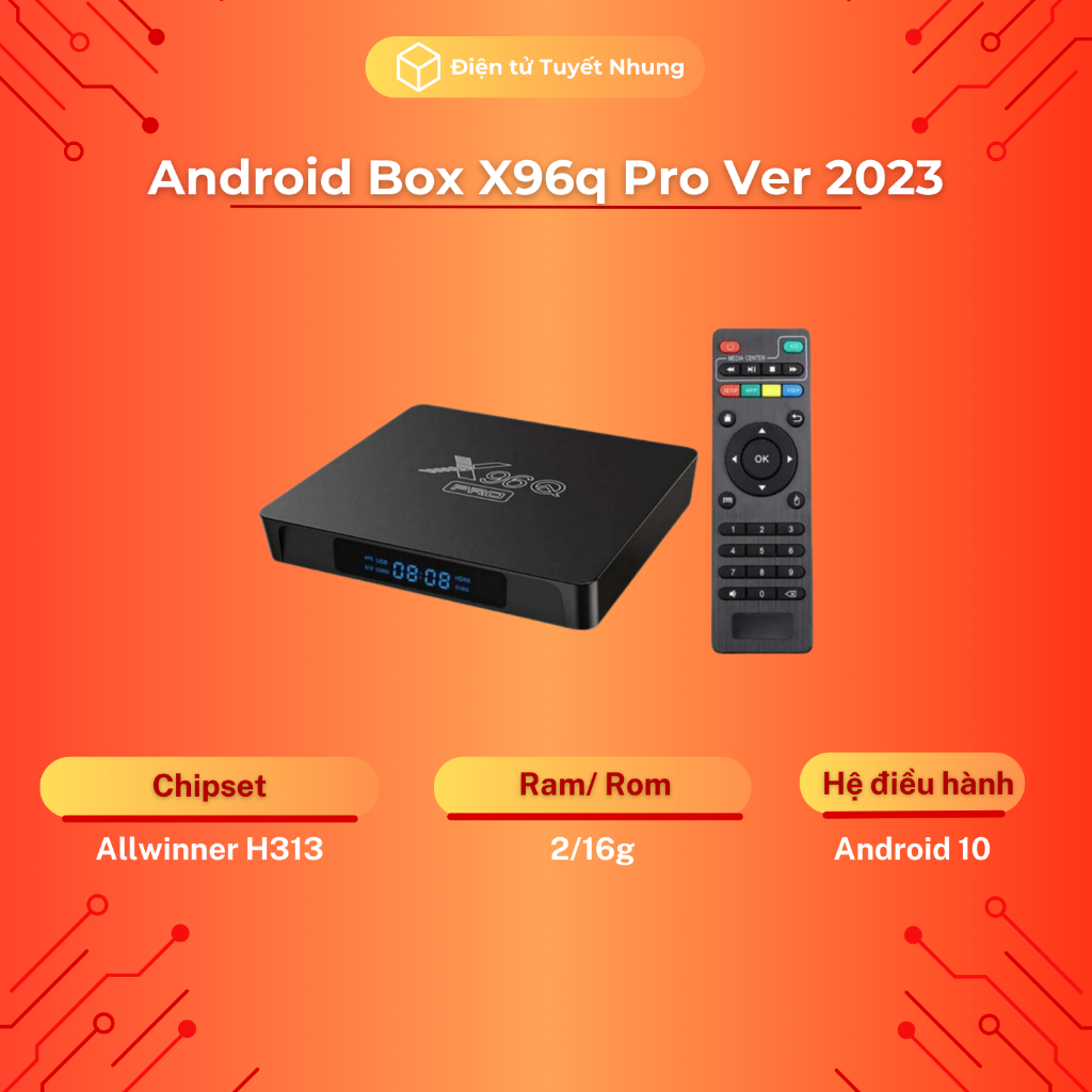 AndroidBox X96Q Pro Ram 2G, Chip H313, Bản 2023 - Tivi Box Rom ATV 10 Siêu Mượt - Android TV Box Lỗi 1 Đổi 1 3 Tháng